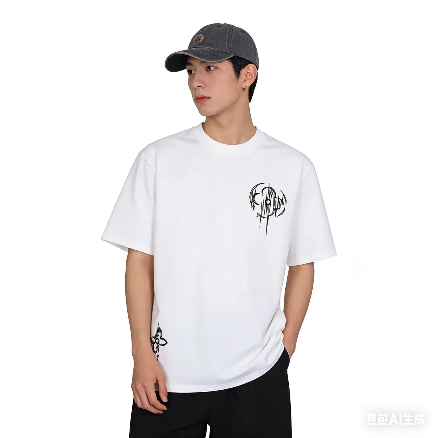 Louis Vuitton/Louis Vuitton Thorns Four-leaf Clover Embroidered Short Sleeve